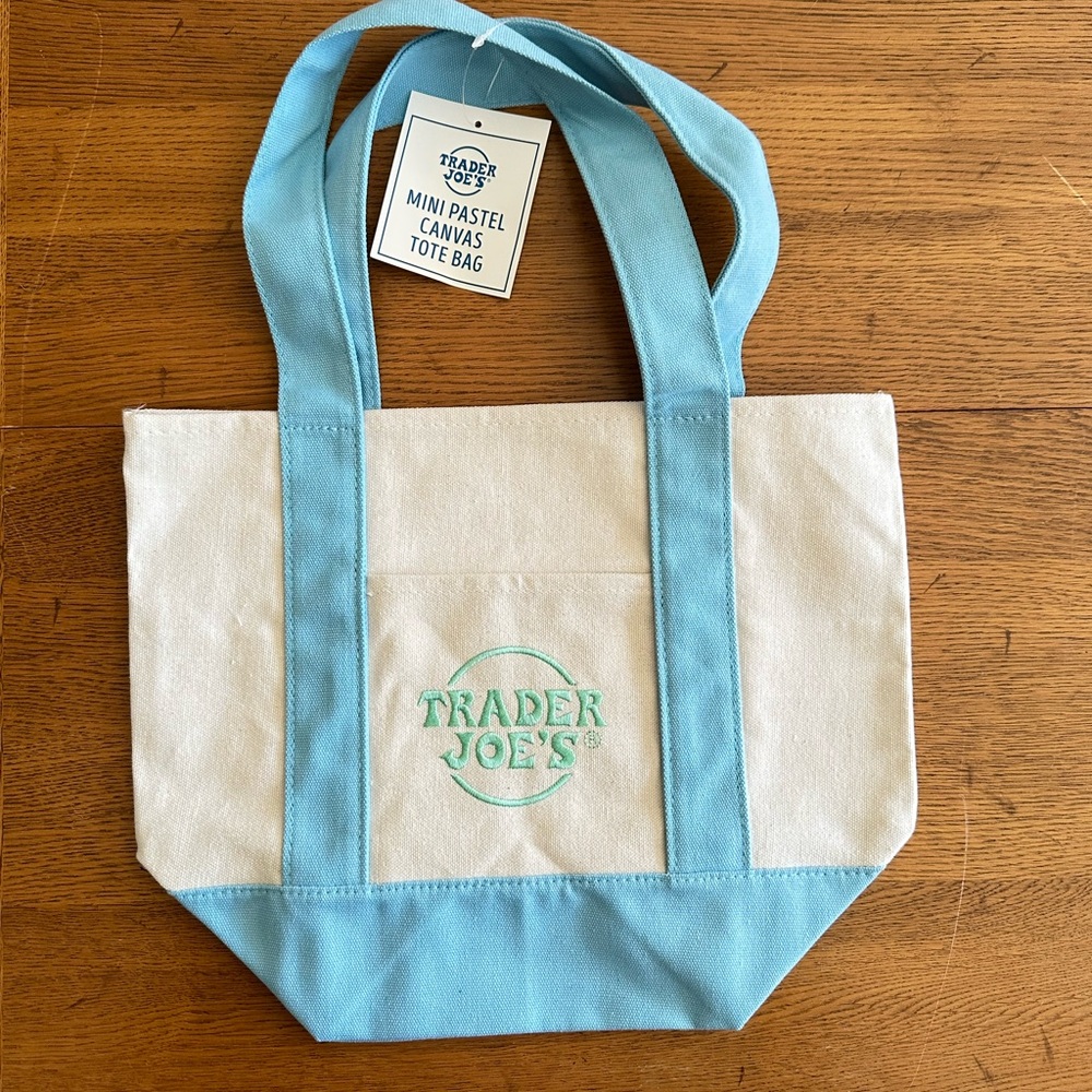 Trader Joe’s Pastel Blue Mini Canvas Tote Bag